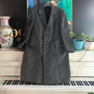 Wm H. leishman winter coat 70% wool 30% cashmere gray 44 r Vintage Men Unisex